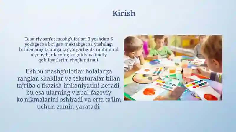 Tasviriy san'at mashg'ulotlari 3