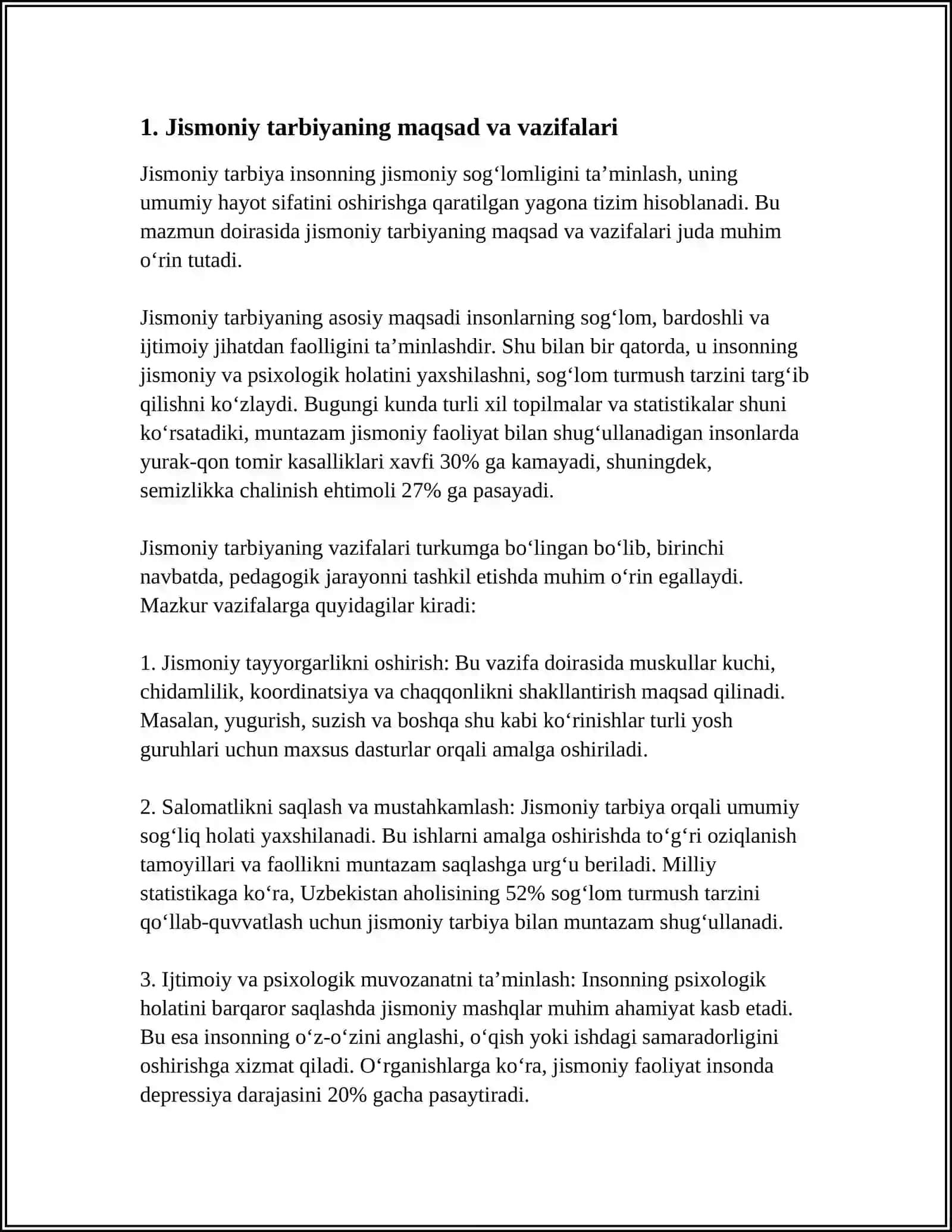 JISMONIY TARBIYADAN REFERAT 3