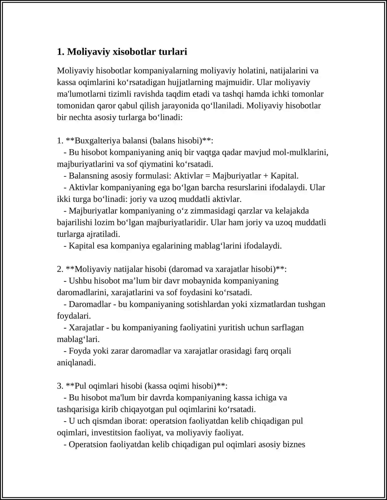 Moliyaviy Xolatlar Xisobotini Tuzish 3