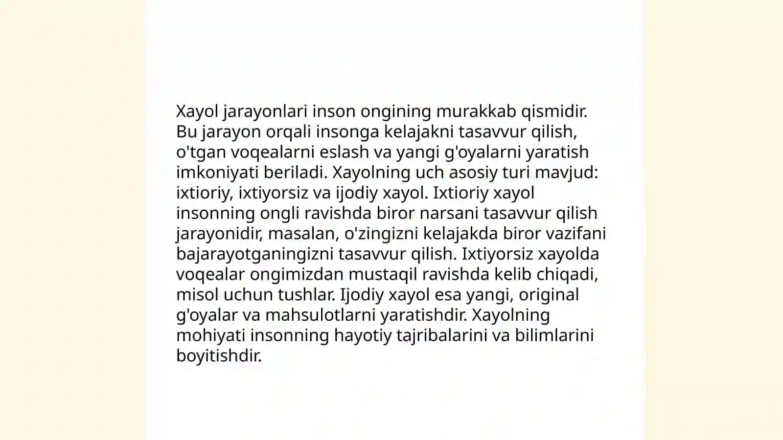 Xayol jarayonlari Xayol turlarini yoritish 3