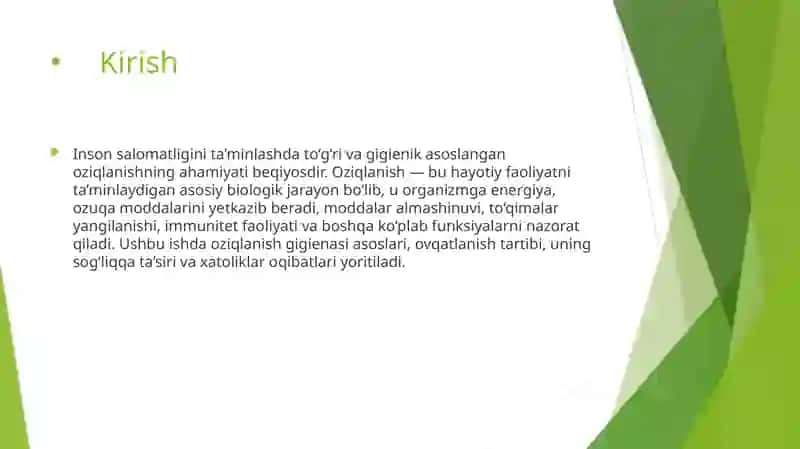 Oziqlanishning gigienik asoslari 3