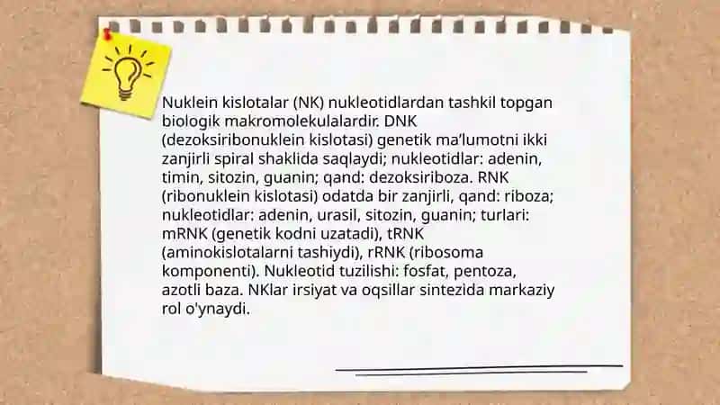 Nuklein kislotalar mavzusi 3
