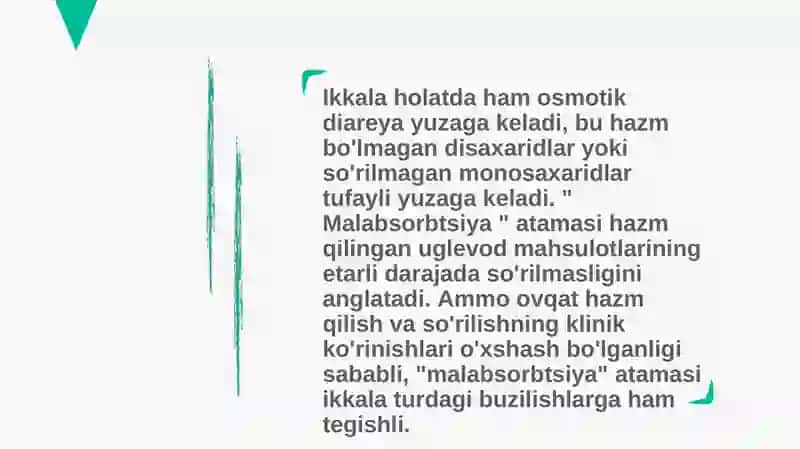 Uglevodlar hazmlanishi va so'rilishini buzilishi 3