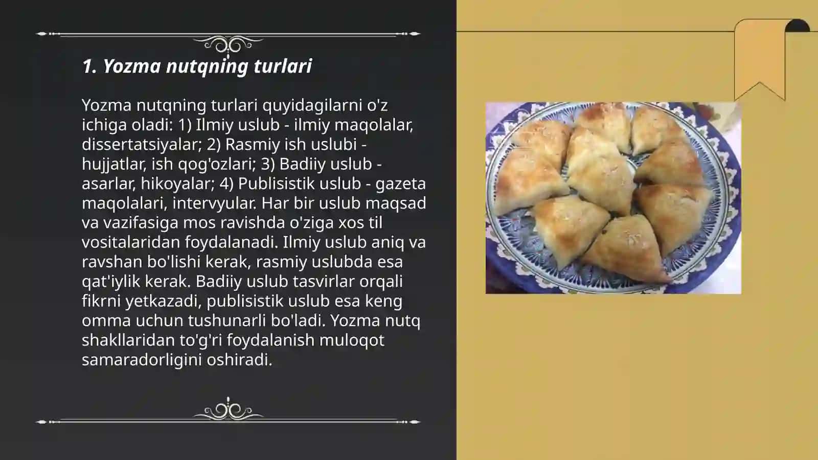 Yozma ish turlari boʻyicha taqdimot tayyorlash 3