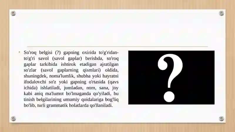 So‘roq belgisining ishlatilish o‘rinlari 3