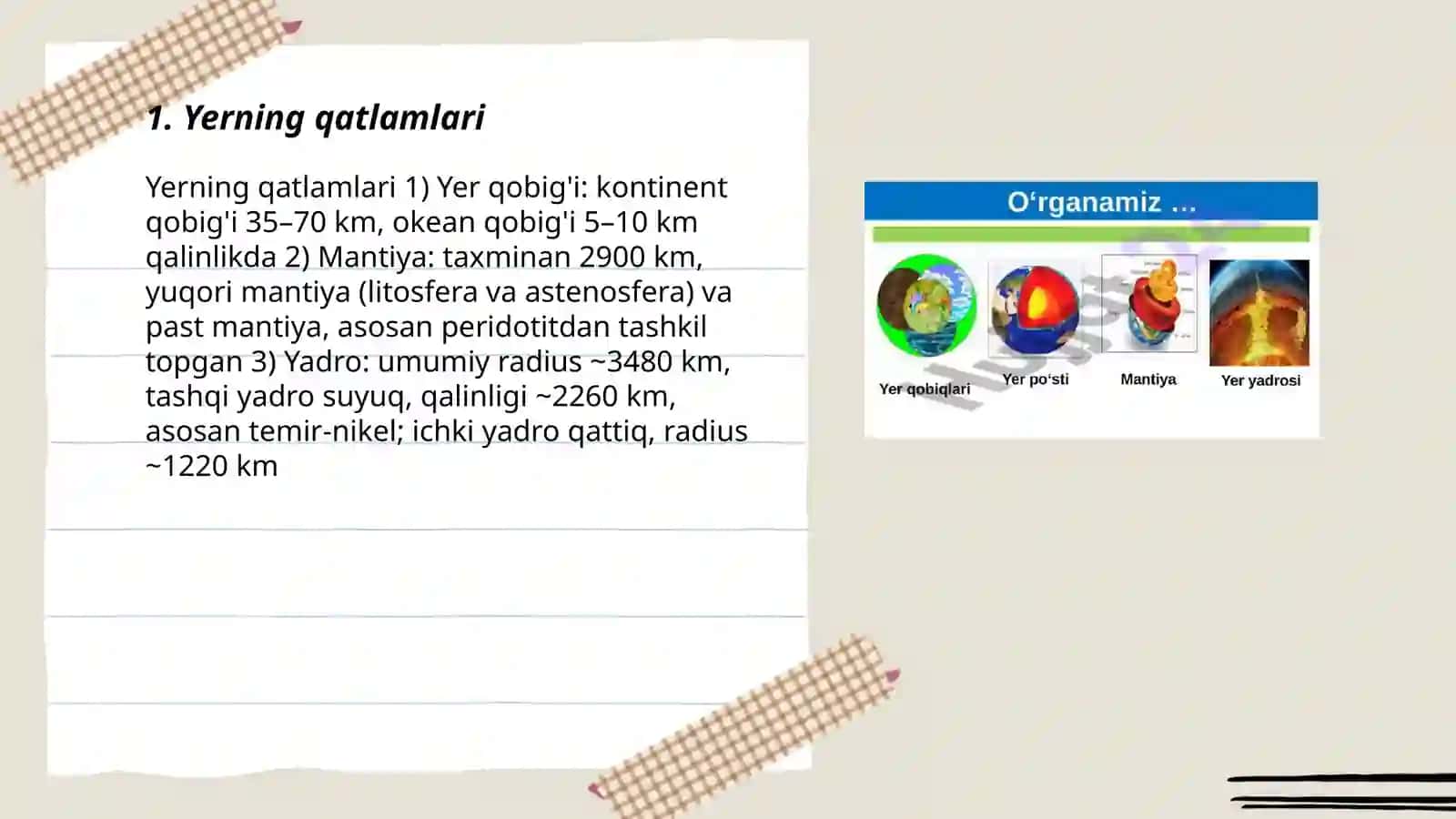 Yerning tuzulishi 3
