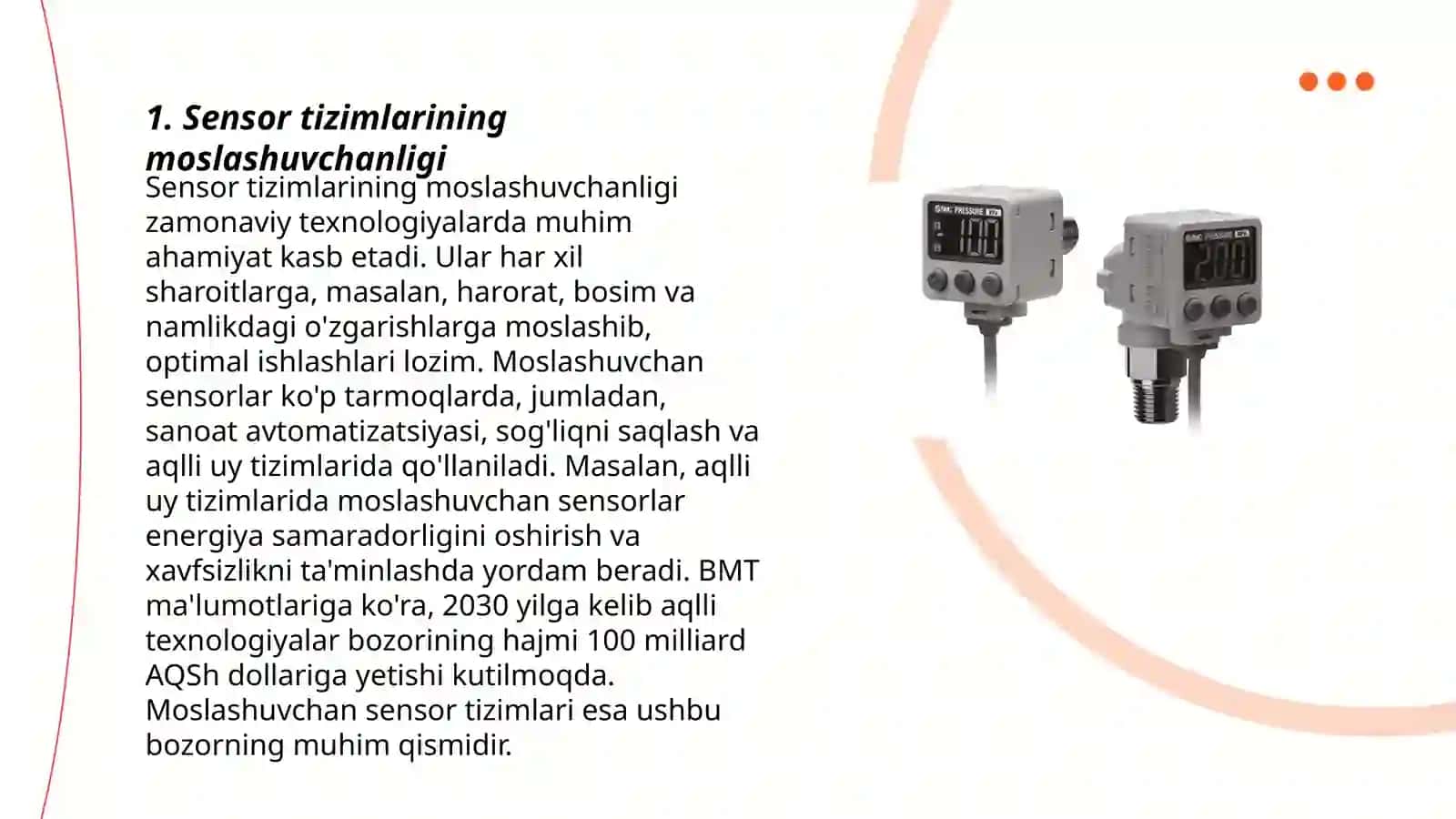 Sensor tizimlarining moslashuvchanligi 3