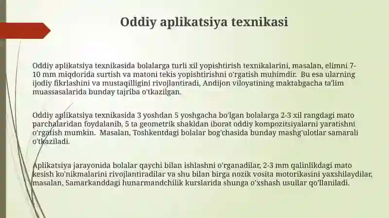 Oddiy aplikatsiya texnikasi 3