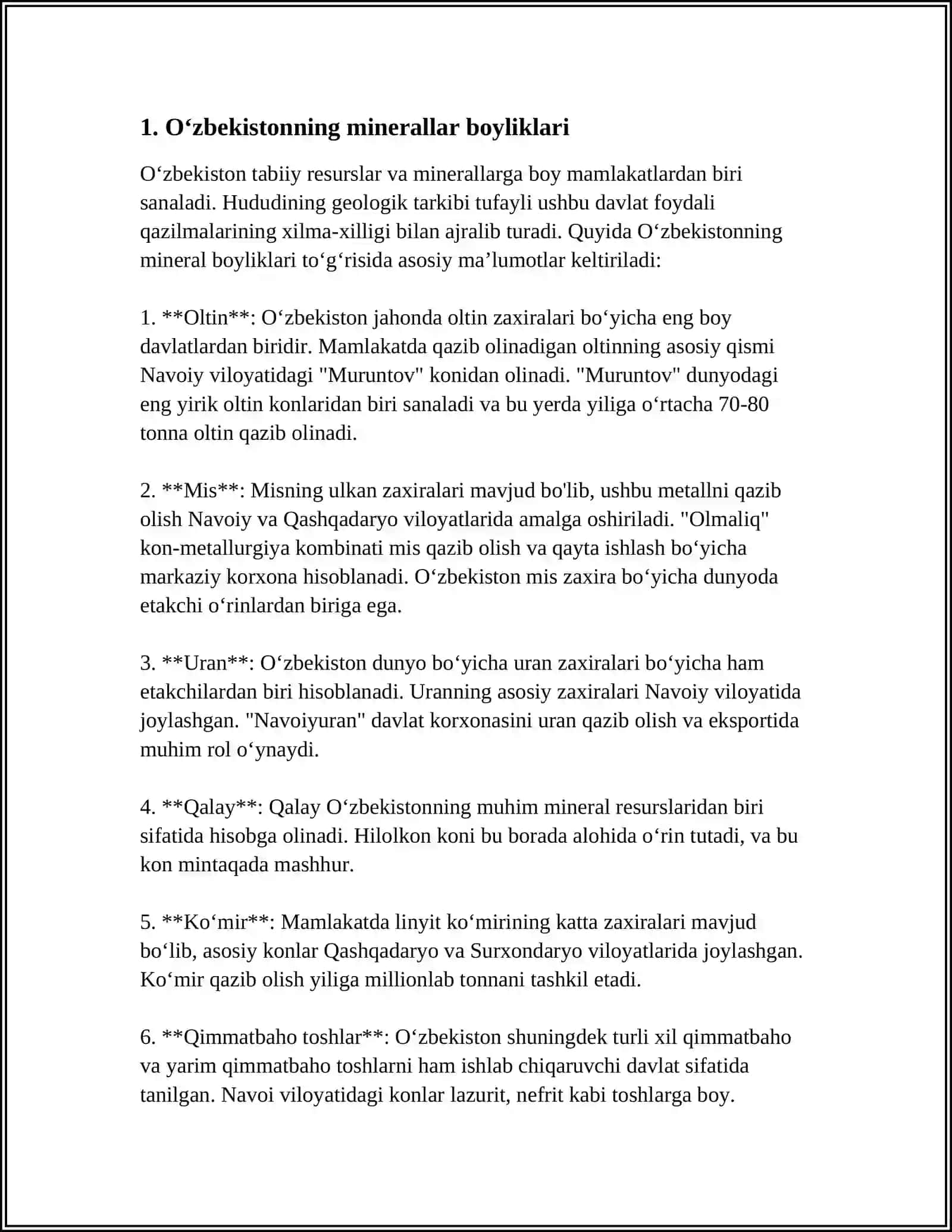 O‘ZBEKISTON TABIIY RESURSLARI 3