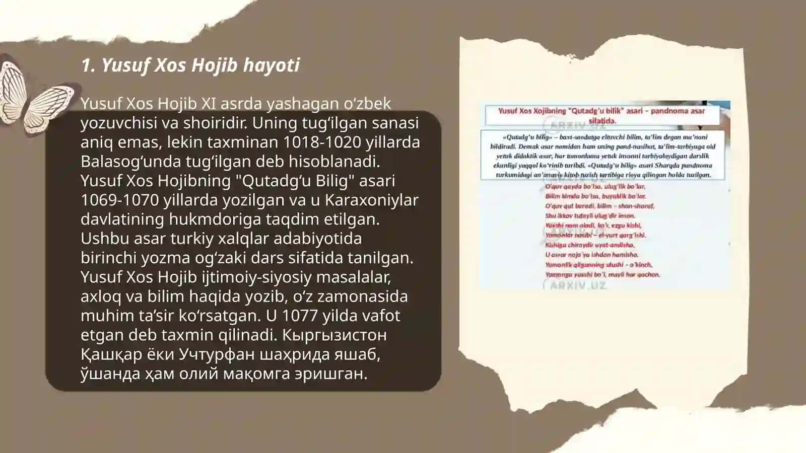 Yusuf Xos Hojib "Qutadg'u bilig" 3