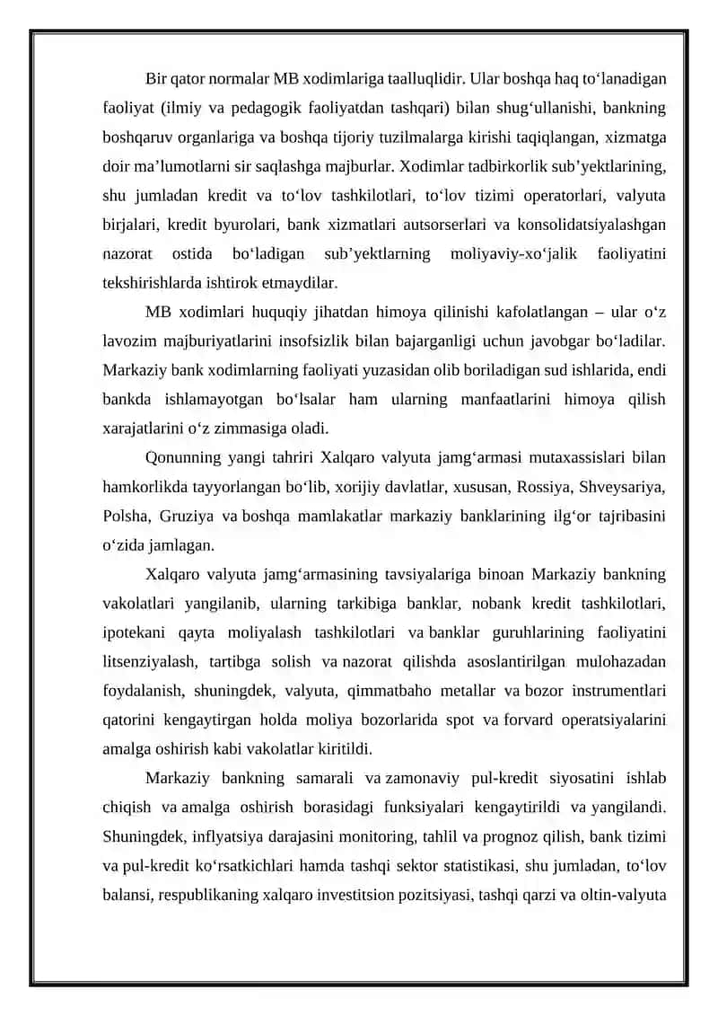 "Markaziy bank to'g'risidagi Qonun" 3