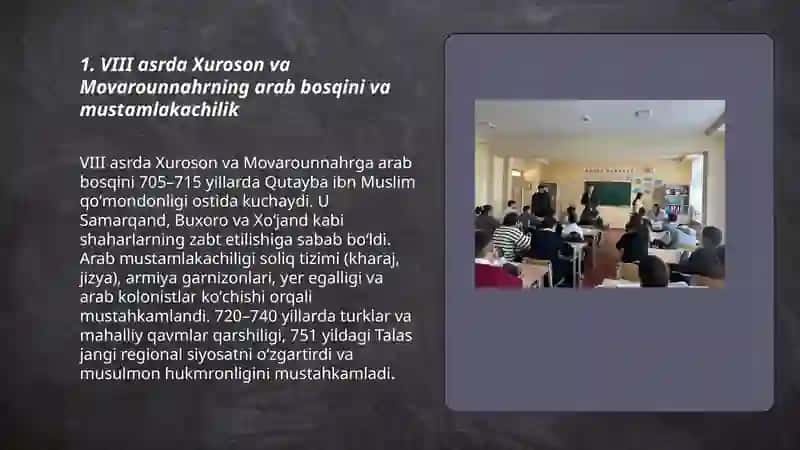 VIII asrda Xuroson va Movarounnahr 3