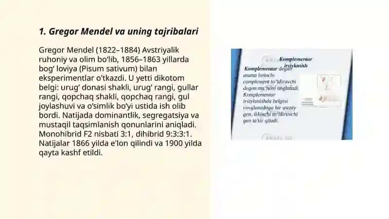 Belgilarning irsiylanish qonuni 3