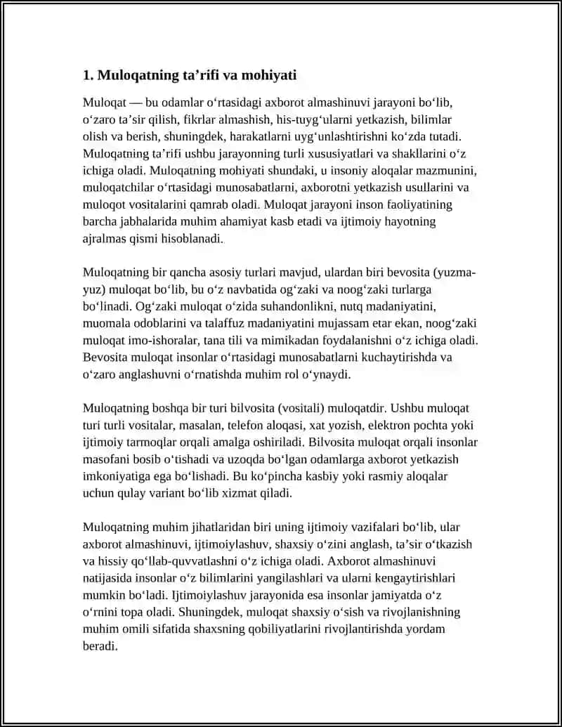 MULOQAT HAQIDA TUSHUNCHA 3