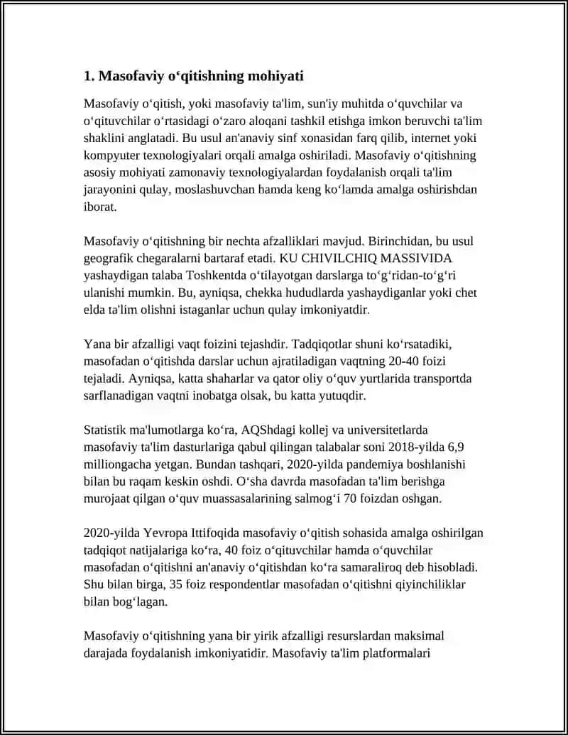 MASOFAVIY O‘QITISHNING TAMOYILLARI 3