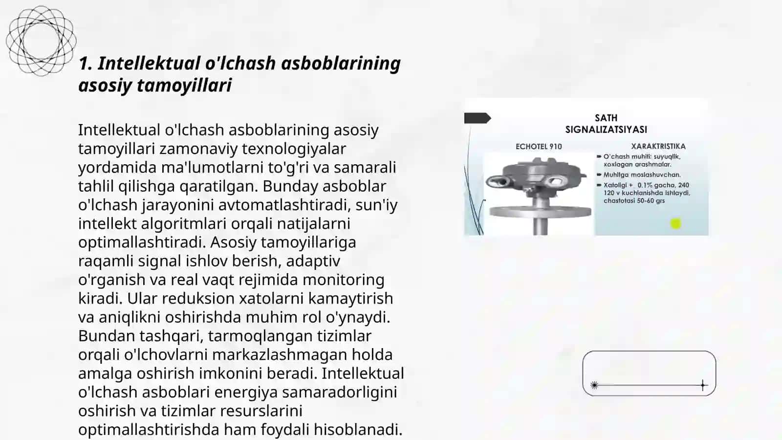 intellektual o'lchash asboblarining datchiklari va ularning metrologik tavsiflari 3