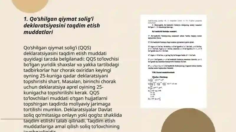 Qoʻshilgan qiymat soligʻini toʻlash va hisoblarni taqdim etish muddatlari 3