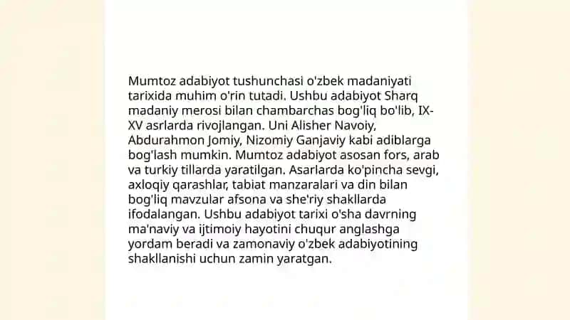 Mumtoz adabiyotga kirish kursi 3