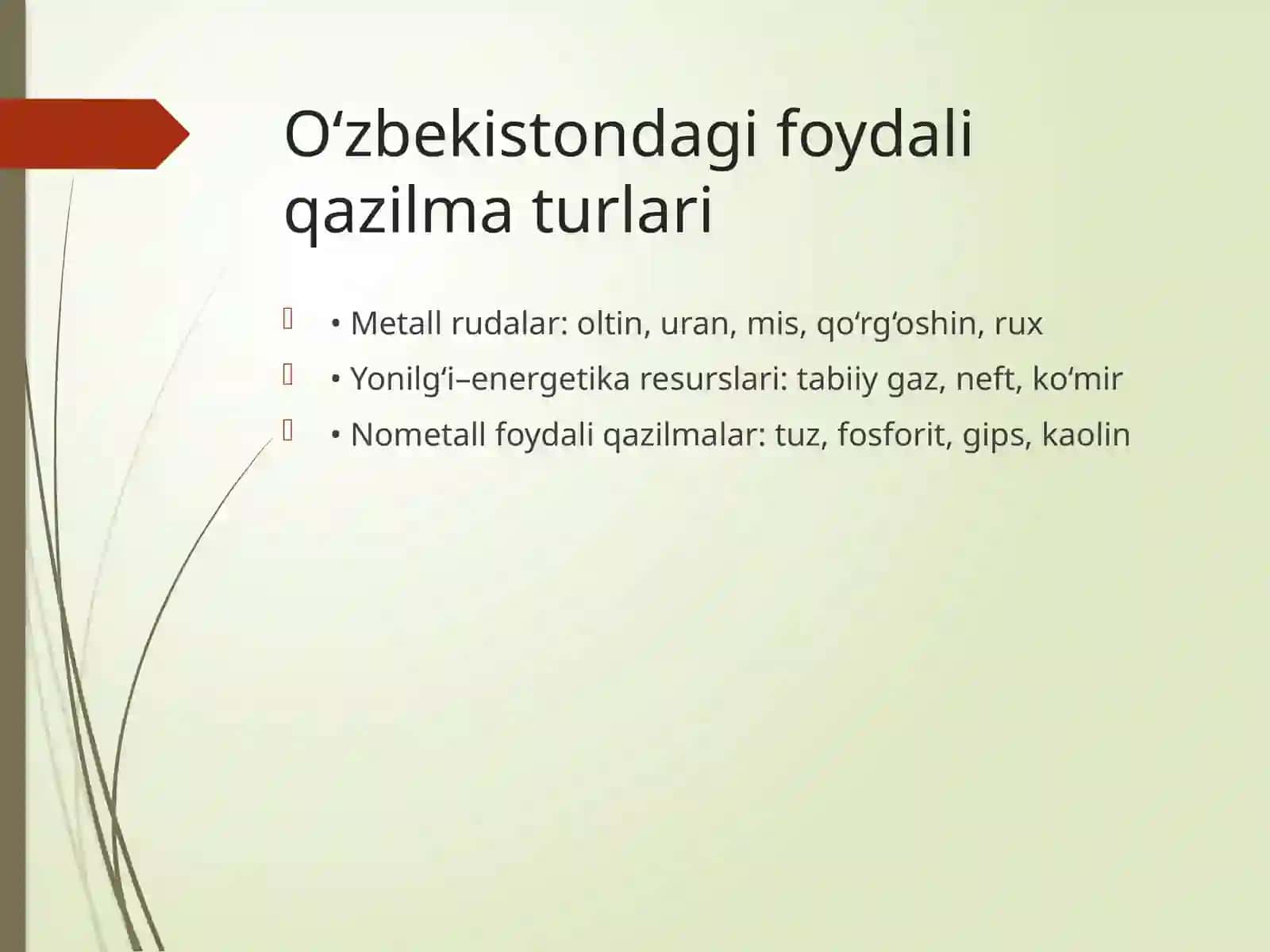 O‘zbekistonning foydali qazilmalari va konlari 3