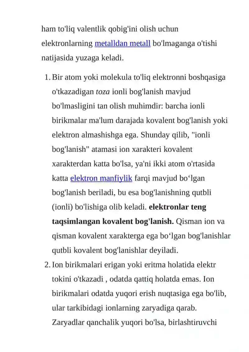 Ion va kovalent bog'lanish 3