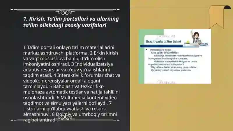 Ta’lim portallarining ta’lim olishdagi vazifalari 3