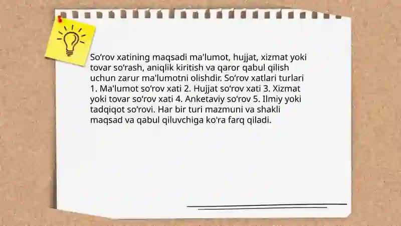 Soʻrov xati tasdiq xati farmoyish xati 3