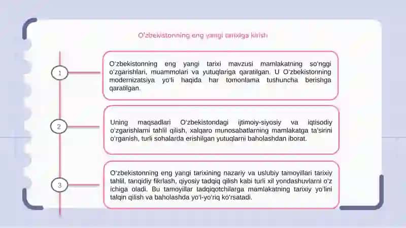 O'zbekistonning eng yangi tarixi o'quv fanı 3