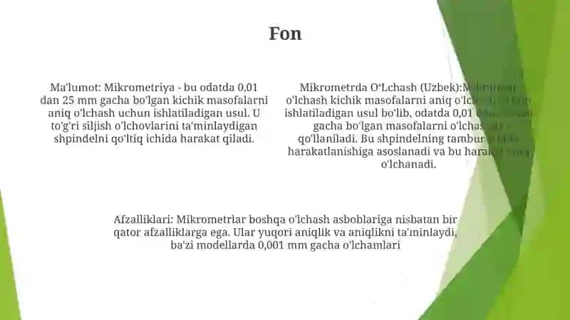 Mikrometrda OʻLchash 3