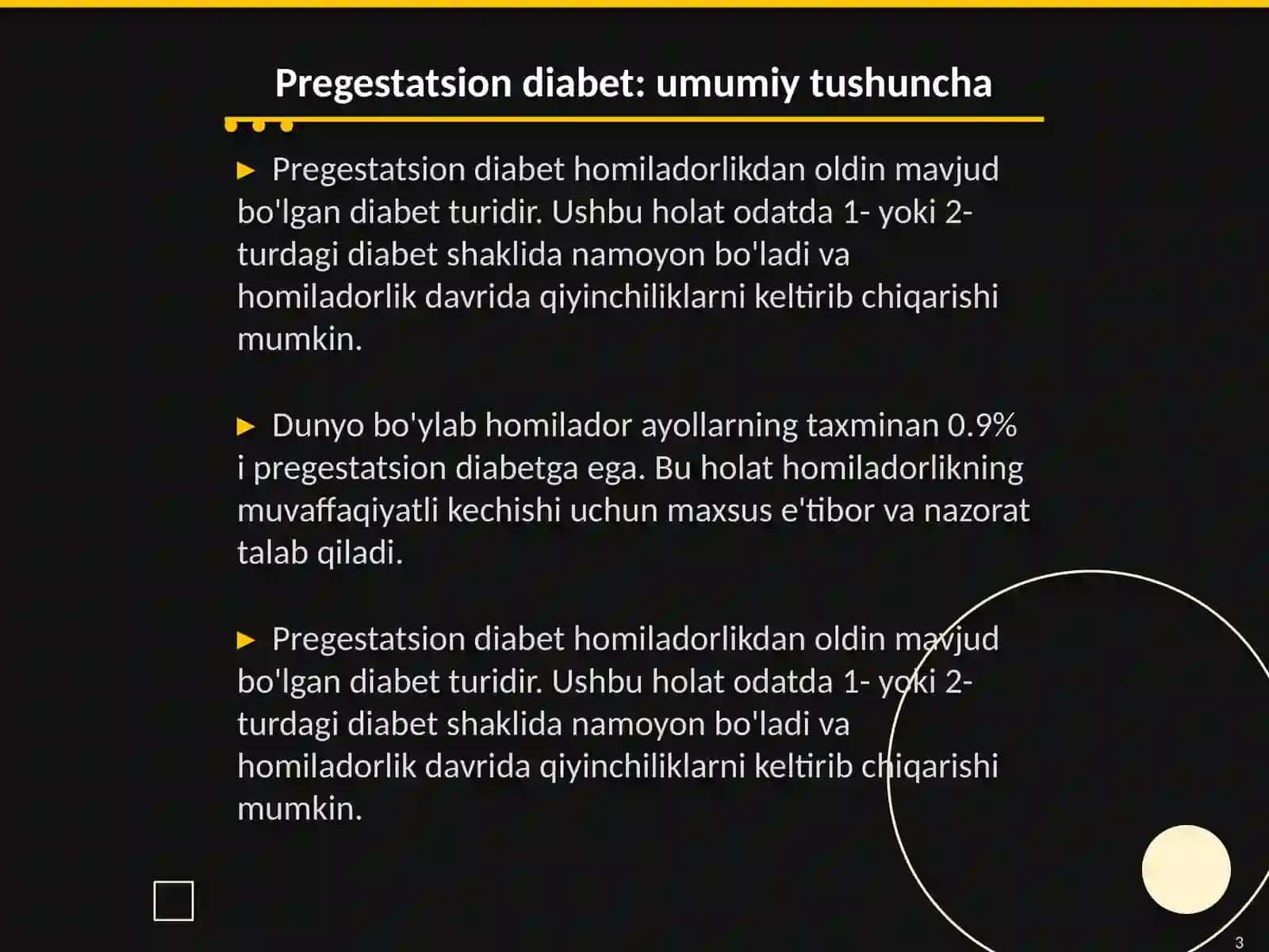 Pregestatsion diabet bilan homiladorlikni olib borish 3