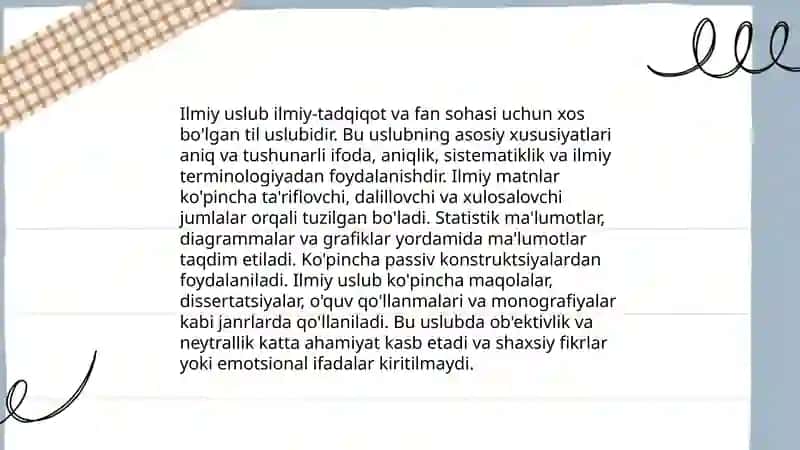 İlmiy uslub, uning turlari, janrlari 3