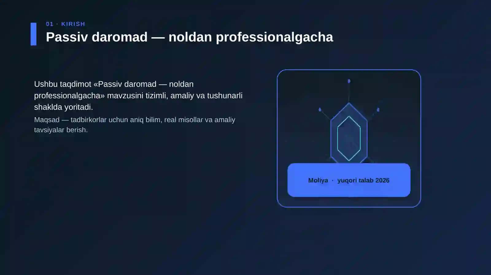 Passiv daromad — noldan professionalgacha 3