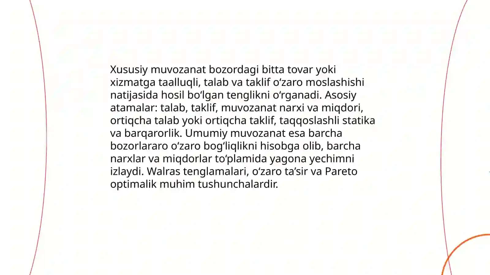 Xususiy va umumiy muvozanat 3