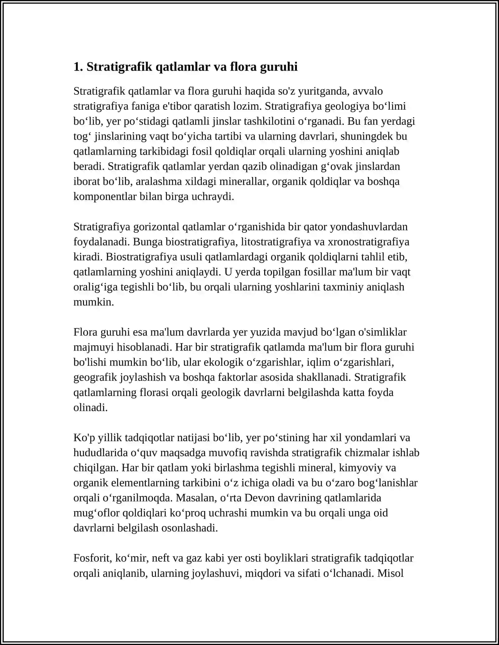 STRATIGRAFIK QATLAMLAR VA FLORA GURUHI 3