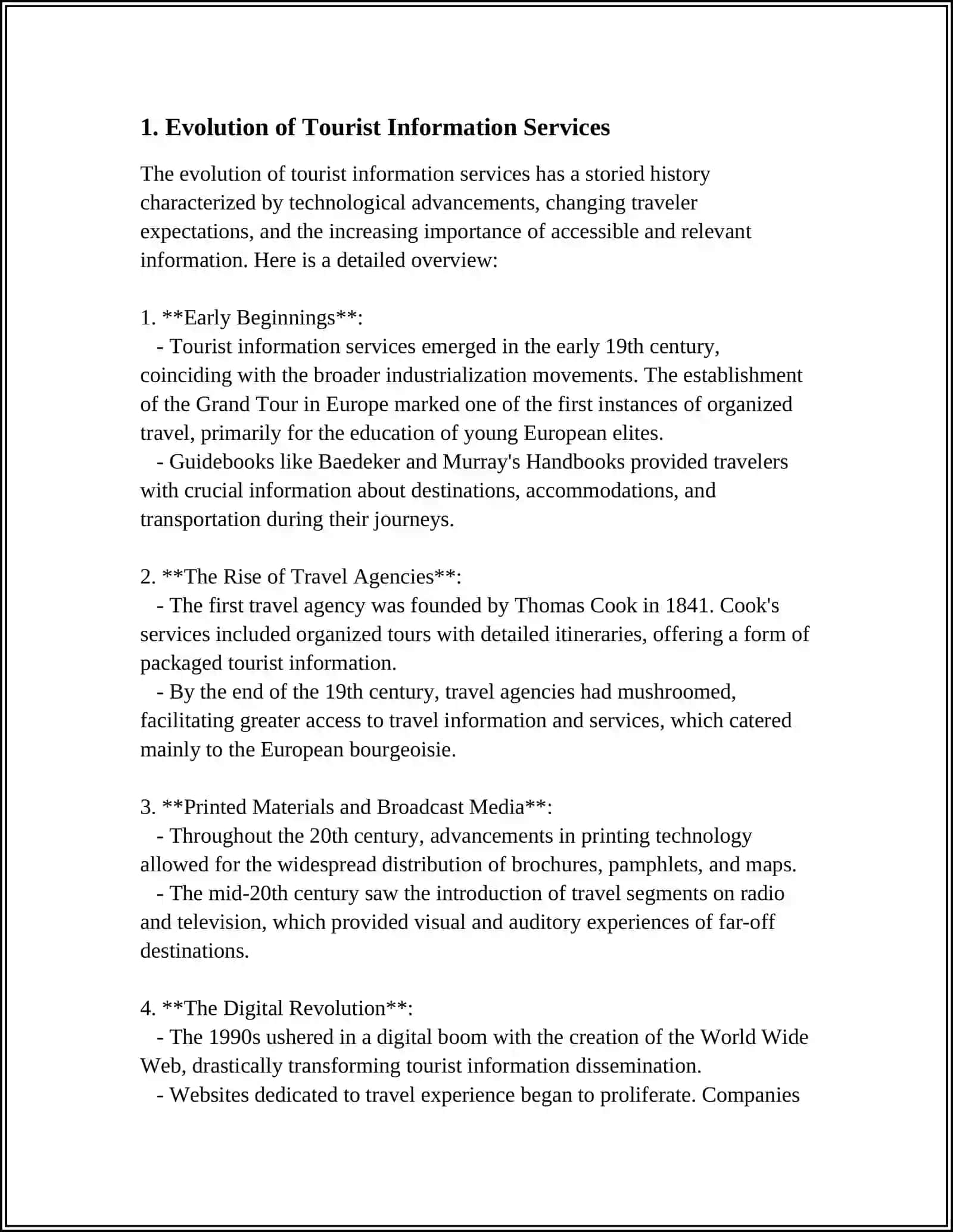 TOURIST INFORMATION. PRESENT PERFECT 2 3