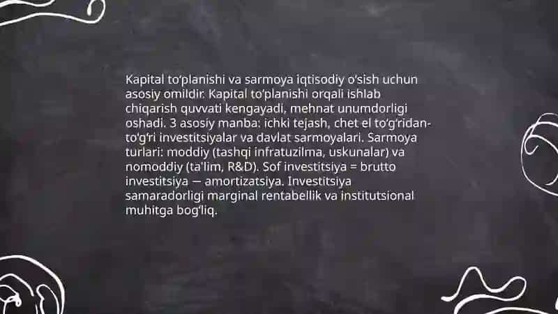 Iqtisodiy ósishning asosiy omillari 3