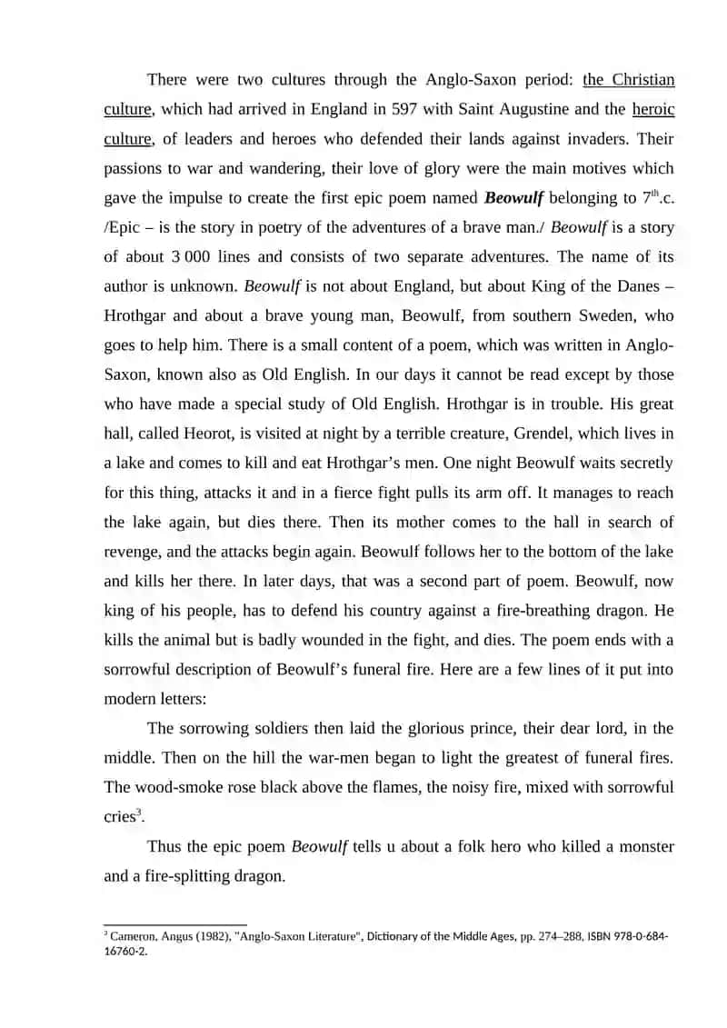 CHARACTERISTICS OF ANGLO-SAXON LITERATURE 3