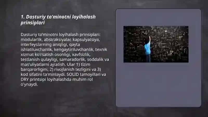 Dasturlarni loyihalash, tuzish va ishlatish 3
