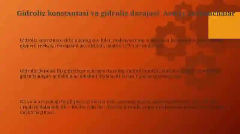 Gidroliz kontatasi va darajasini hisoblash 3