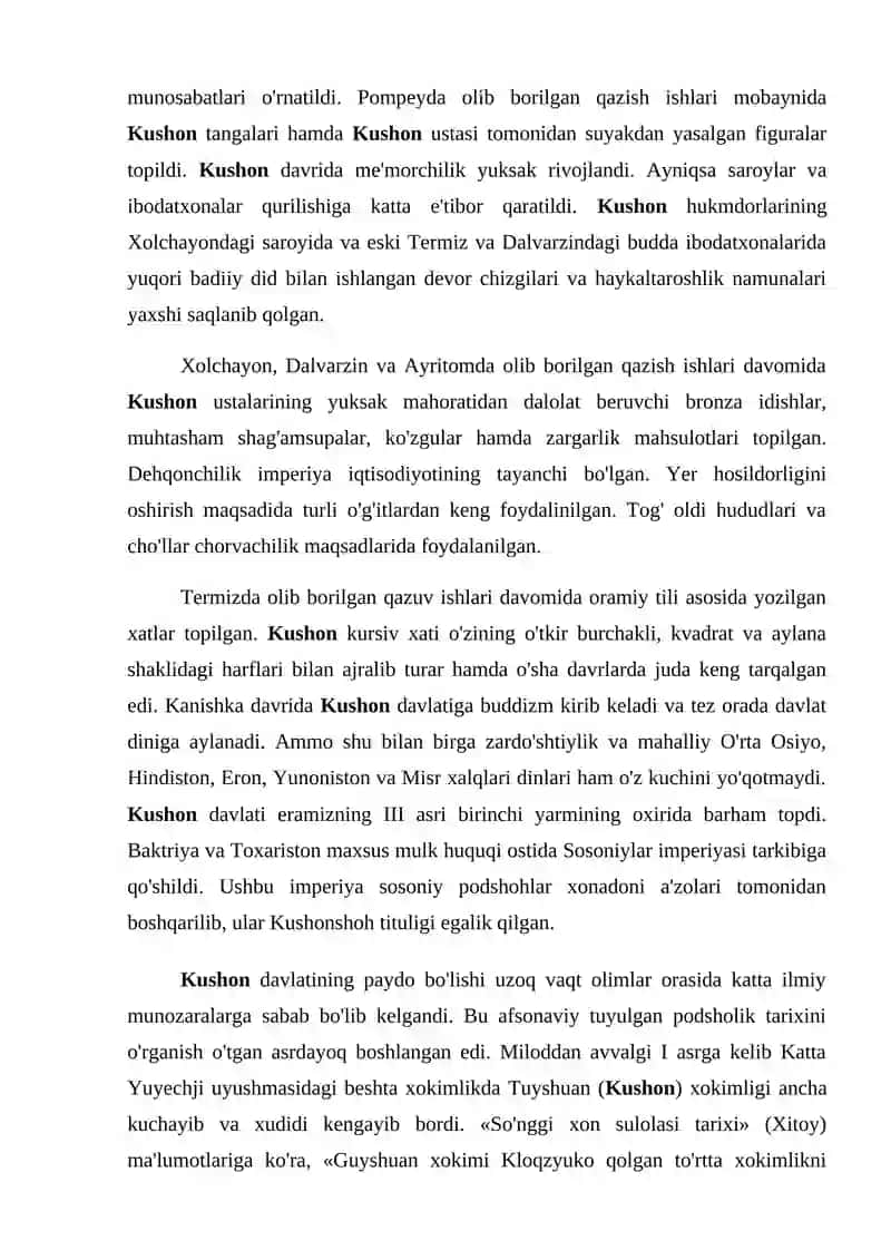 Kushonlar davrida mamlakatimiz tarixi 3
