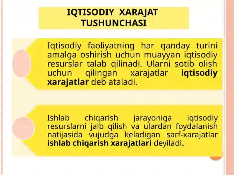 Ishlabchiqarish xarajatlari va foyda 3