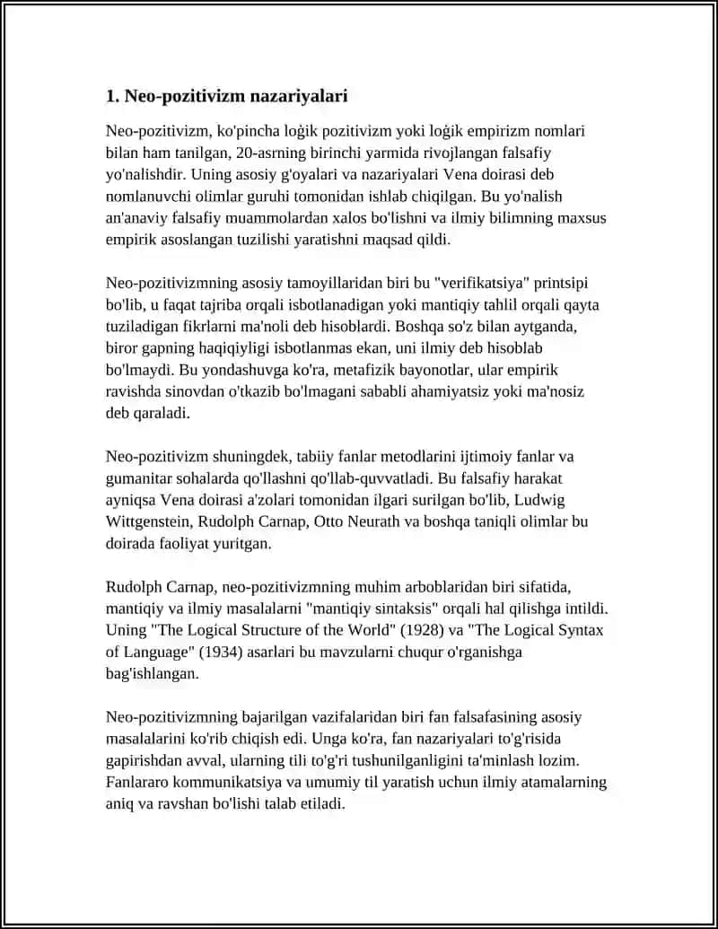SOTSIOLOGIYAGADA NEOPOZITIVIZM YOʻNALISH VAKILI 3