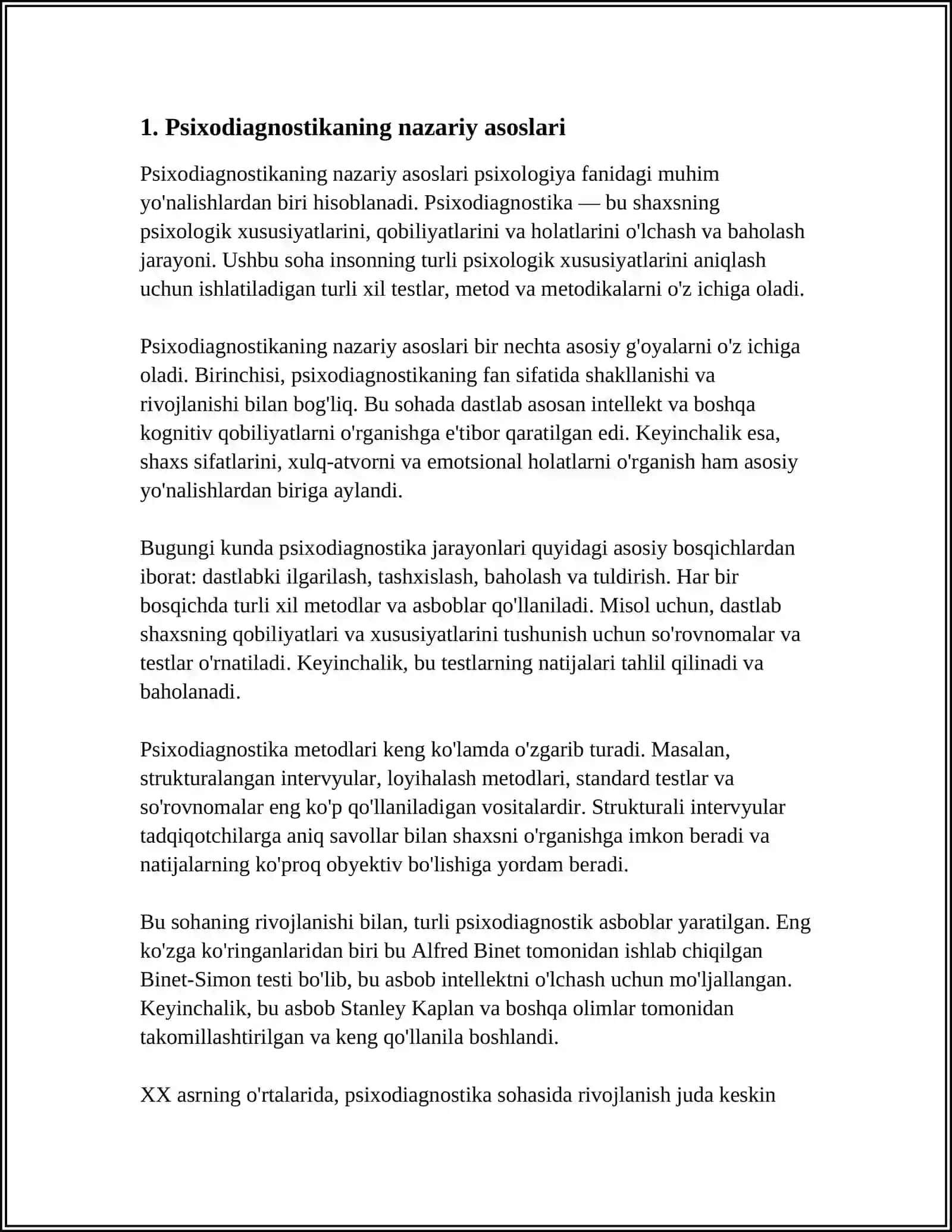 PSIXODIAGNOSTIK JARAYONLAR BOSQICHLAR 3