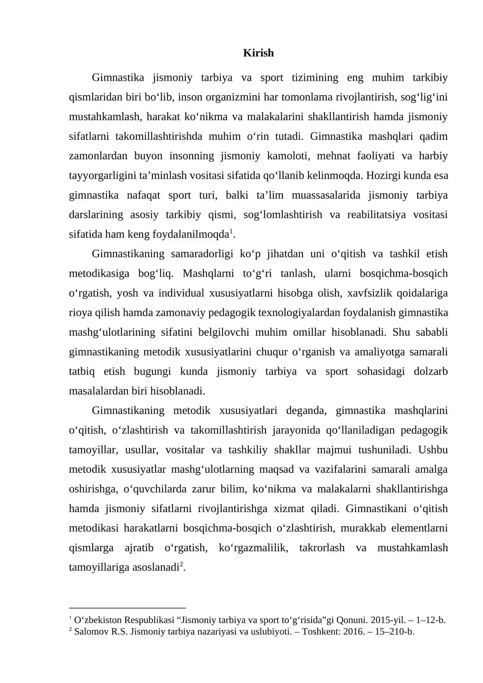 Gimnastikaning metodik xususiyatlari 3