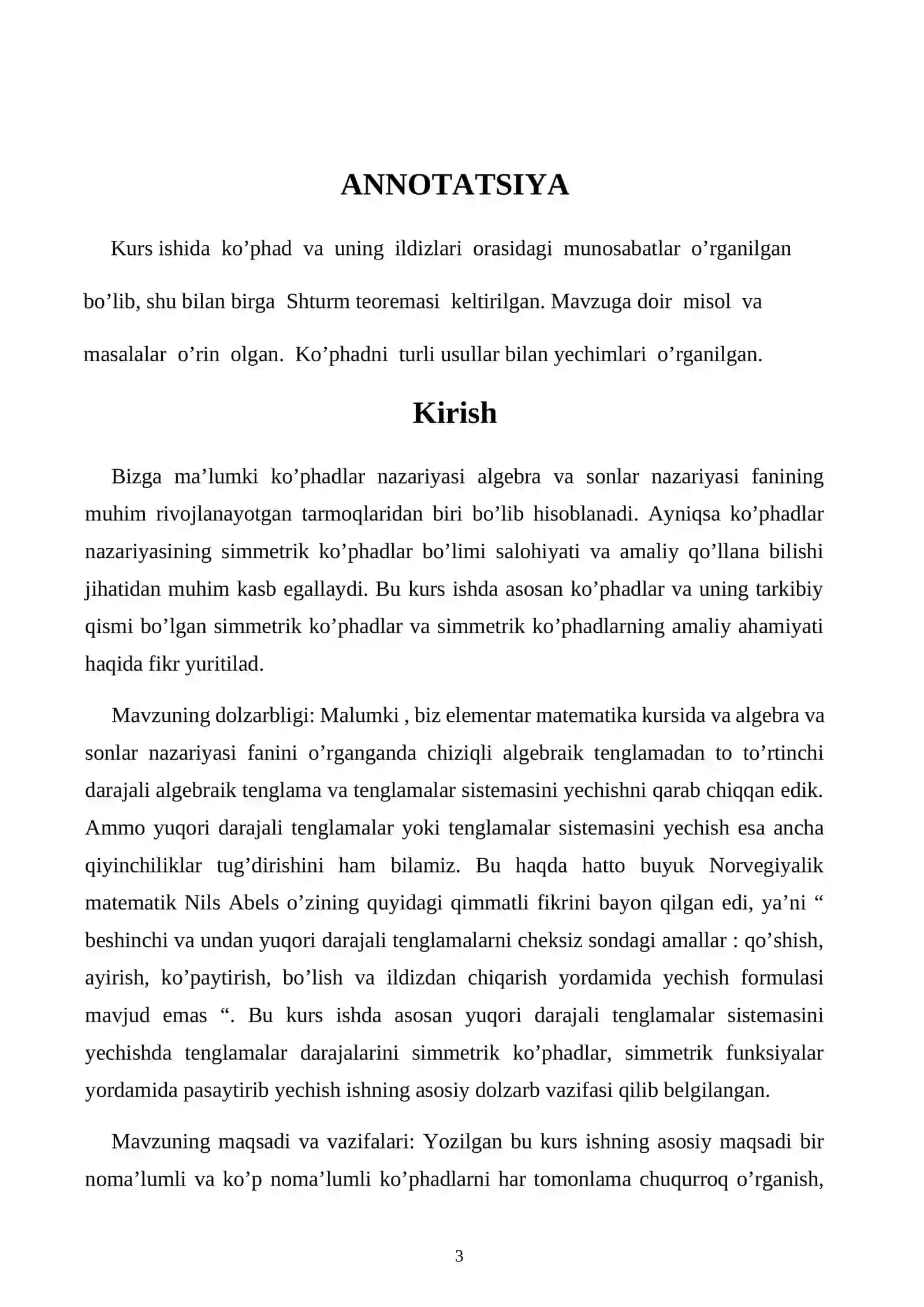 Ko’phadning haqiqiy ildizlarini taqribiy hisoblash usullari 3