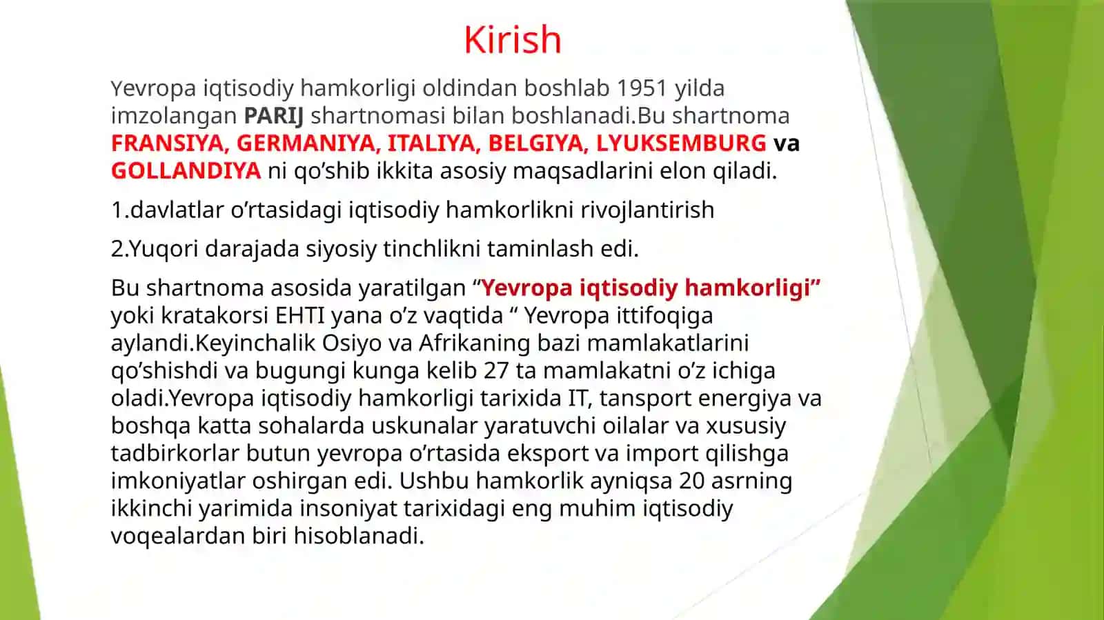 Yevropa iqtisodiy hamkorligi va uning vazifalari 3