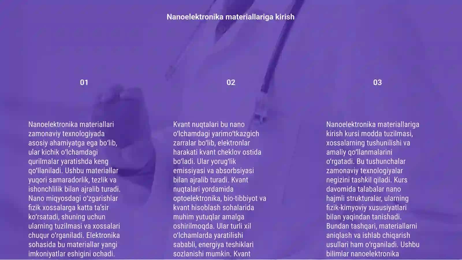 Nanoelektronika materiallari. Kvant nuqtalari 3