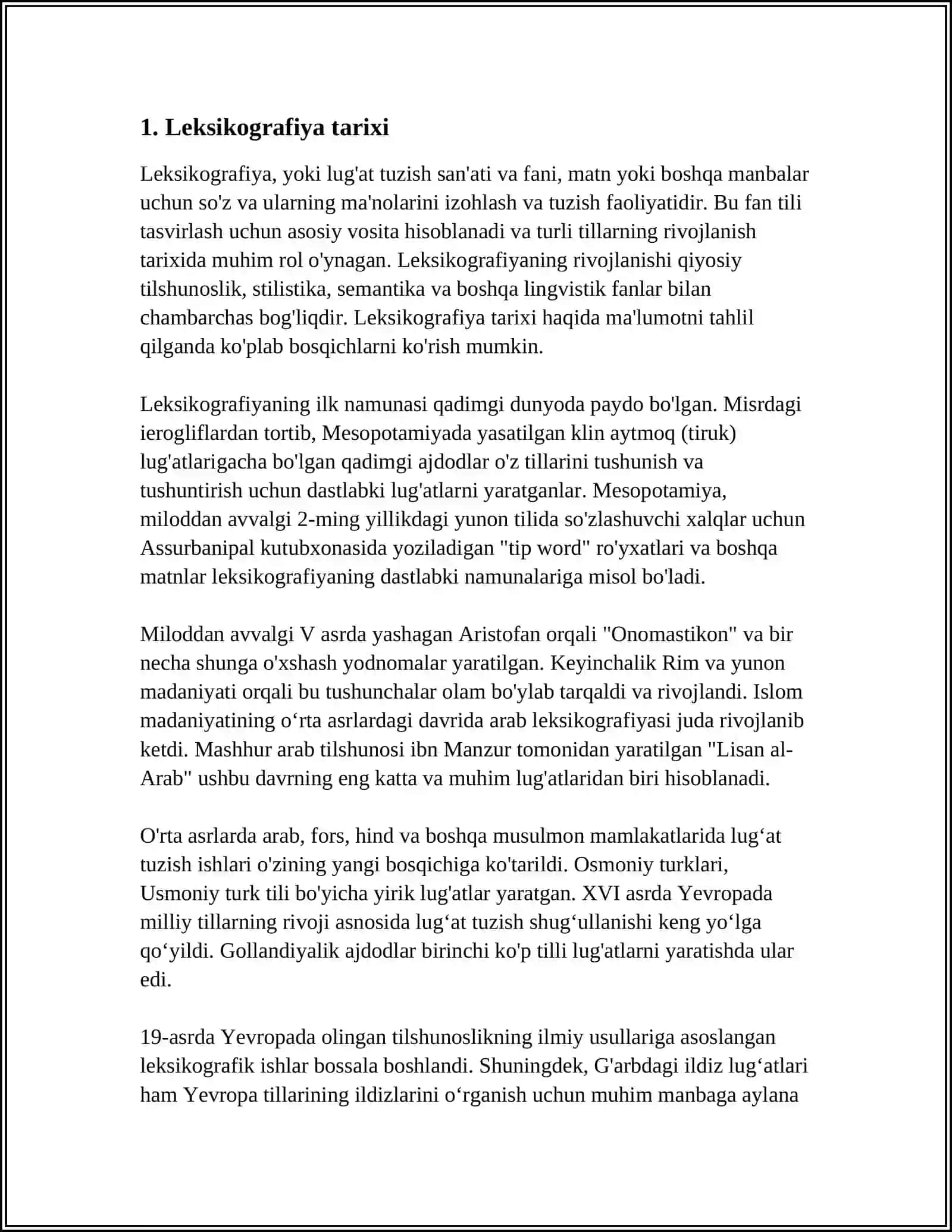 LEKSIKOGRAFIYA NIMANI ÒRGANADI? 3