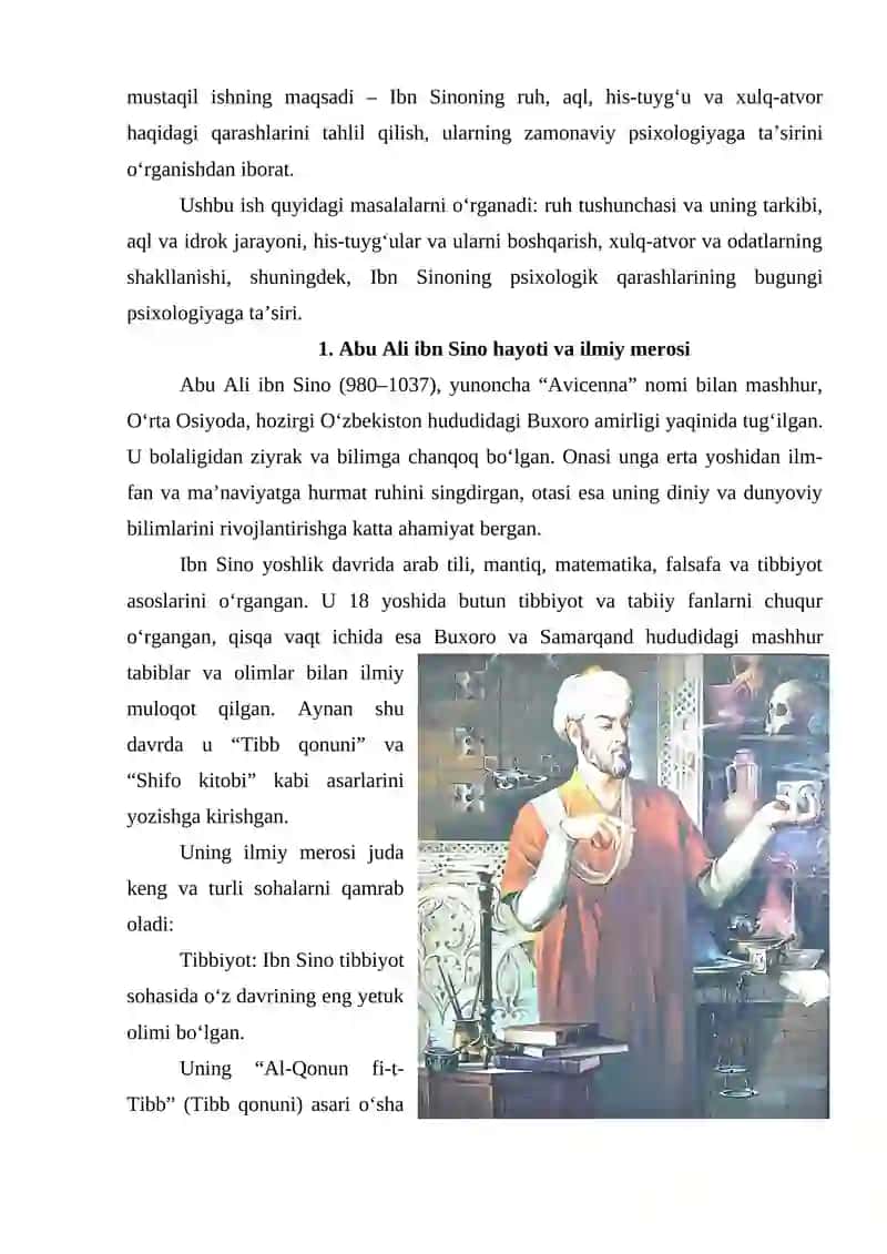 Abu Ali ibn Sinoning psixologiyaga oid qarashlari 3