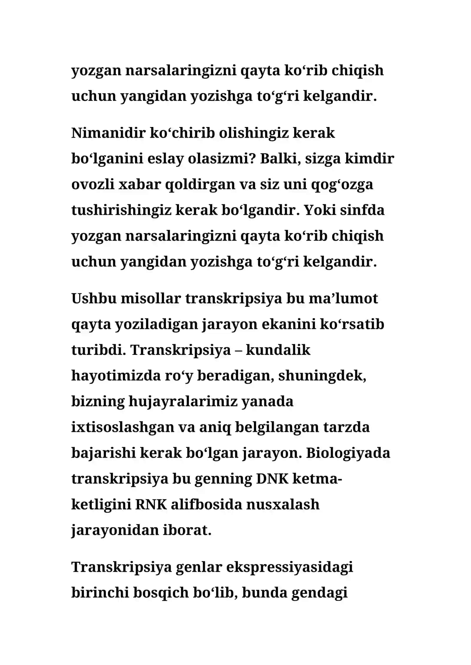 Transkripsiya translasiya va oqsil sintezi 3