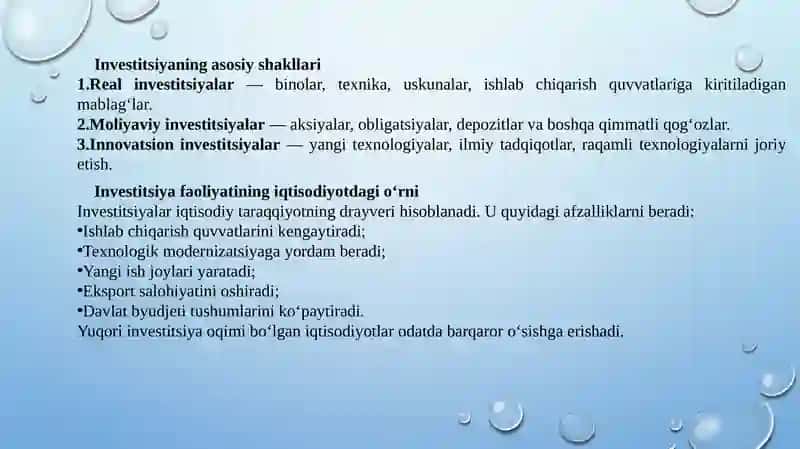INVESTITSIYA FAOLIYATINI KREDITLASH 3